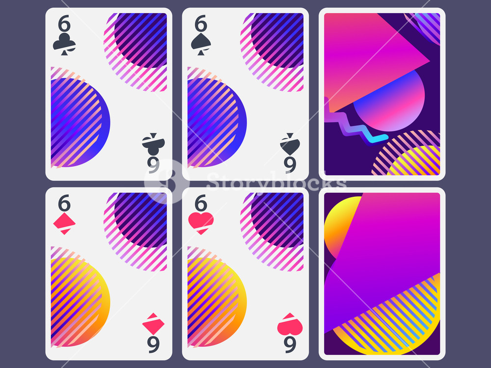 1000x750 Playing Cards In Modern Style Gradient Shapes, Geometric Objects