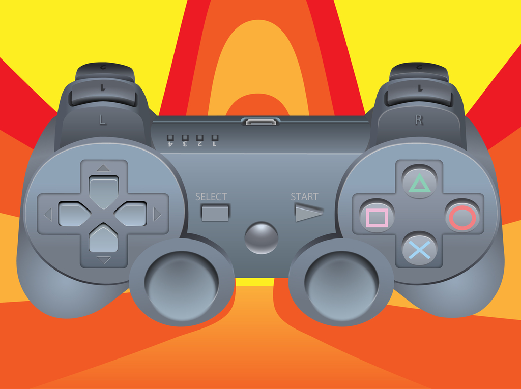 1024x765 Play Station Controller Vector Art Graphics