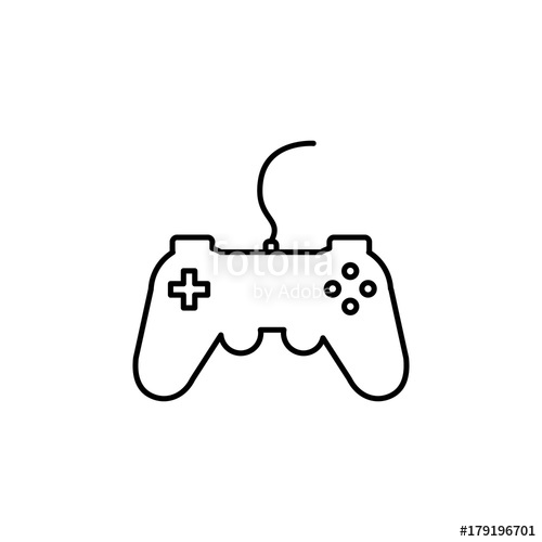 500x500 Gamepad, Joystick, Controller Playstation Line Icon Simple Line