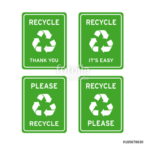 500x500 Please Recycle Thank You Recyclable Sign Set Stock Image