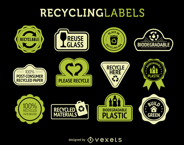 723x570 Recycle Labels Set