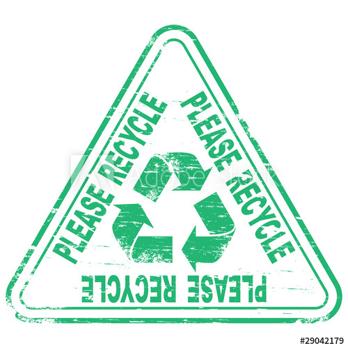 500x500 Rubber Stamp Illustration Showing Please Recycle Text