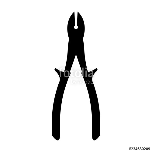 500x500 Repair Icon Design, Clean Vector, Pliers Vector Icon Stock Image