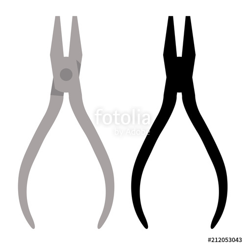 500x500 Pliers Vector Illustration Flat Style Black Silhouette Stock