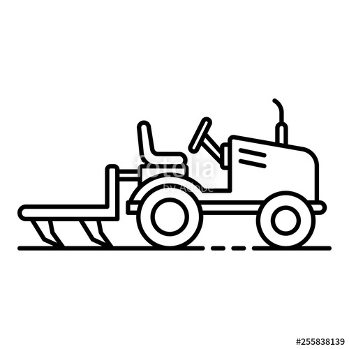 500x500 Small Tractor Plow Icon Outline Small Tractor Plow Vector Icon