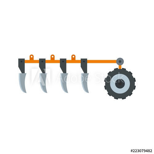 500x500 Tractor Plow Icon Flat Illustration Of Tractor Plow Vector Icon