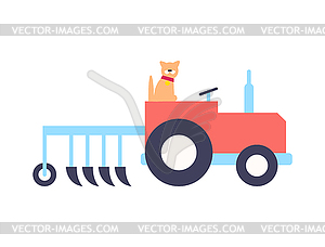 300x228 Tractor With Plow For Work On Farm Icon