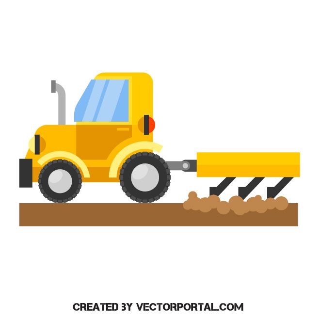 660x660 Tractor With Plow Vector Image Vehicles Free Vectors Free