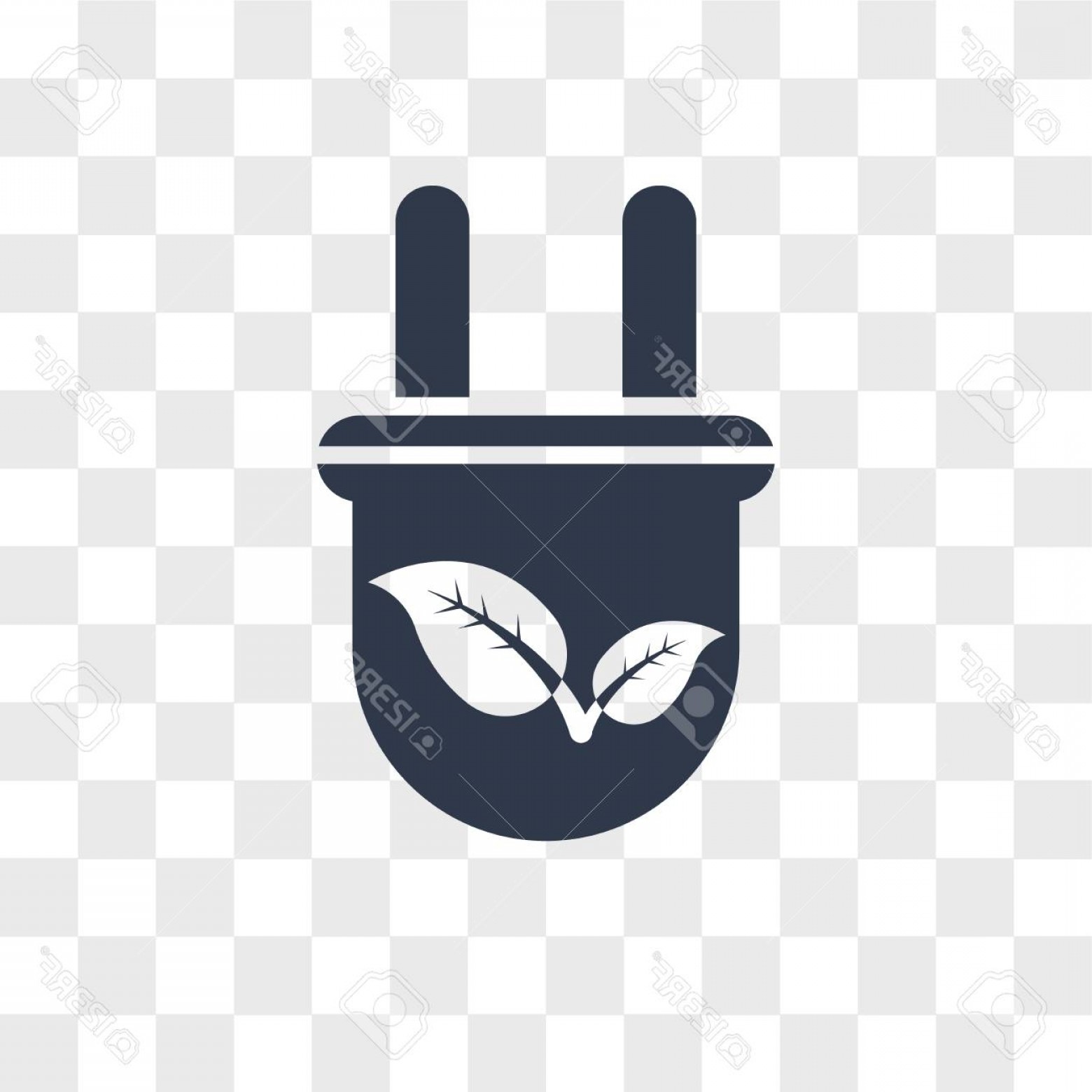 1560x1560 Photostock Vector Eco Plug Vector Icon Isolated On Transparent