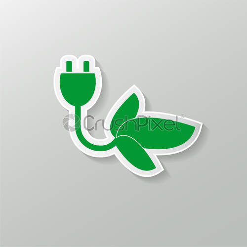 500x500 Ecology Concept With Electricgreen Power Plug,vector Illustration