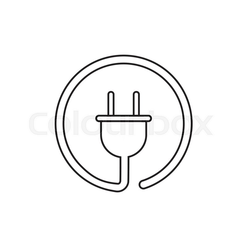 800x800 Plug Vector Icon In Line Style Power Stock Vector Colourbox