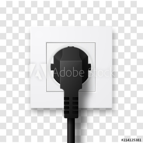 500x500 Realistic Plug Inserted In Electrical Outlet Isolated Socket