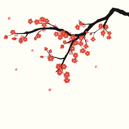 414x414 Plum Blossom Vector Art Illustration Art Chinese Painting
