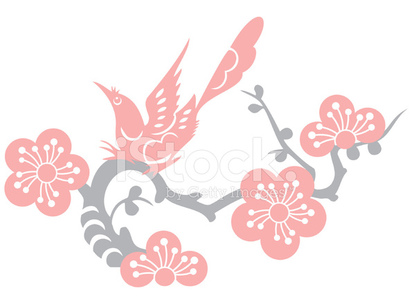 595x440 Bird Plum Blossom