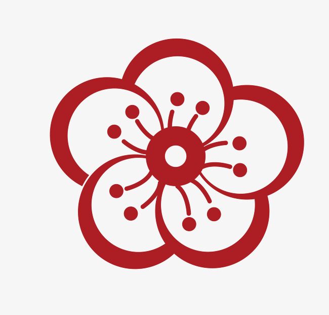 650x621 Red Chinese Style Plum Blossom Vector Plum Blossom
