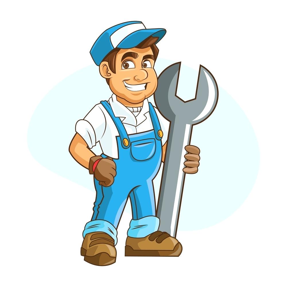 1000x1000 Plumber Vector Cartoon Illustration Plumbing Pipes Art Pulkitgupta