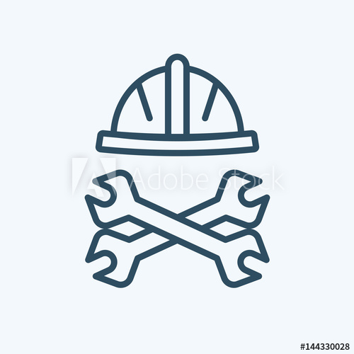 500x500 Plumber Vector Illustration Plumber's Helmet And Adjustable Wrench