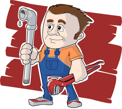 500x445 Plumber Vector Image