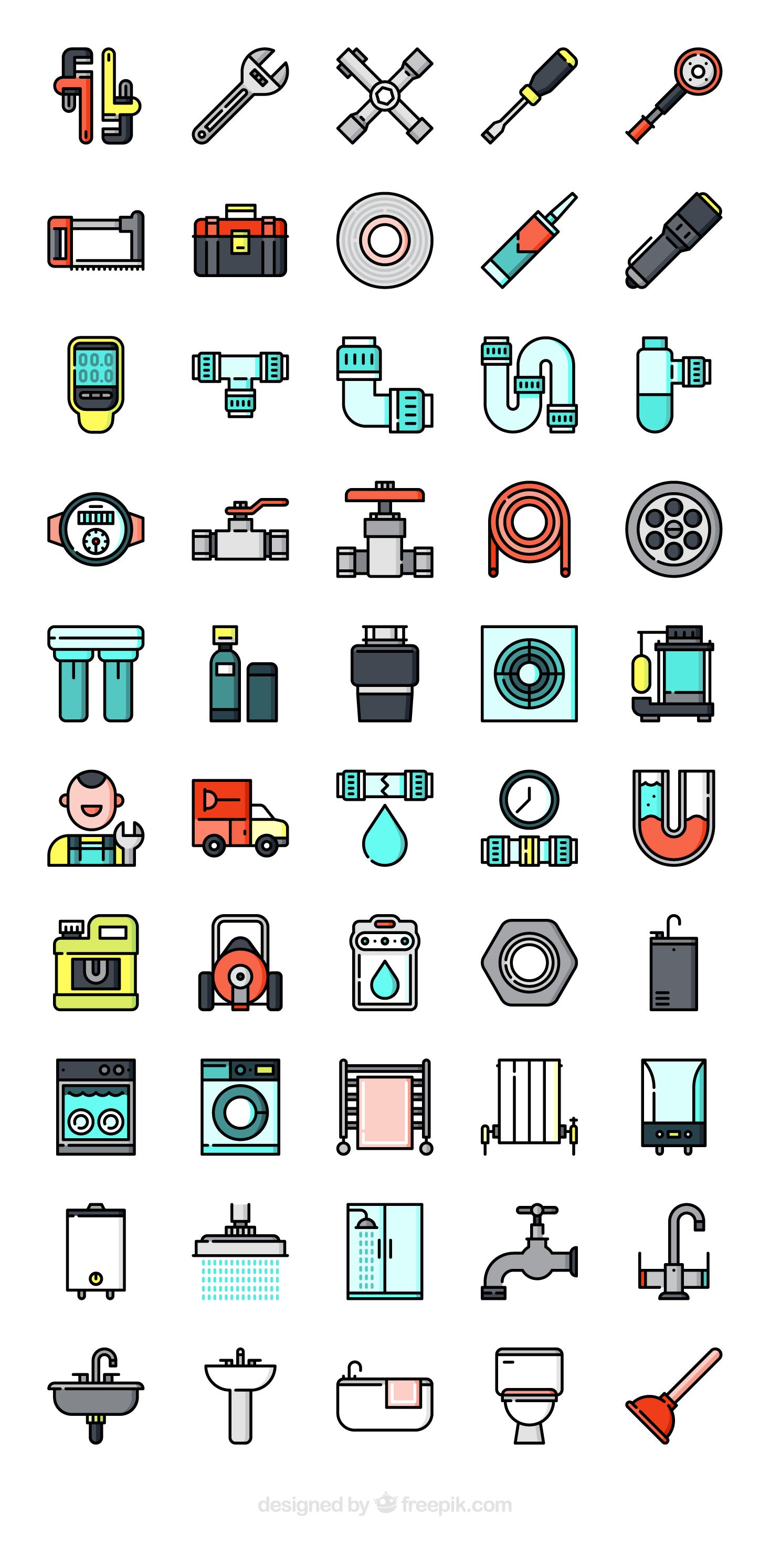 Free Vector Icons Of Plumber Tools And Elements Designed 1467x2988 Free Vector Icons Of Plumber Tools And Elements Designed
