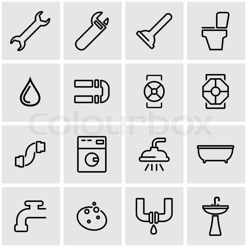 Vector Line Plumbing Icon Set Stock Vector Colourbox 800x800 Vector Line Plumbing Icon Set Stock Vector Colourbox