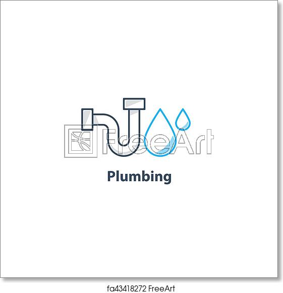 561x581 Free Art Print Of Tube And Drop Plumbing Logo Plumbing Service