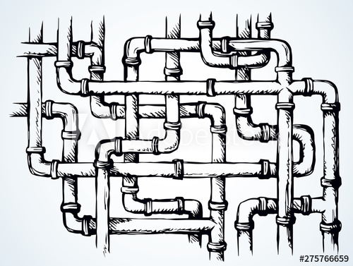 500x377 Plumbing Pipes Vector Drawing Symbol