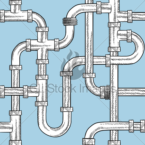 500x500 Seamless Water Pipe Or Plumbing Vector Background Gl Stock Images