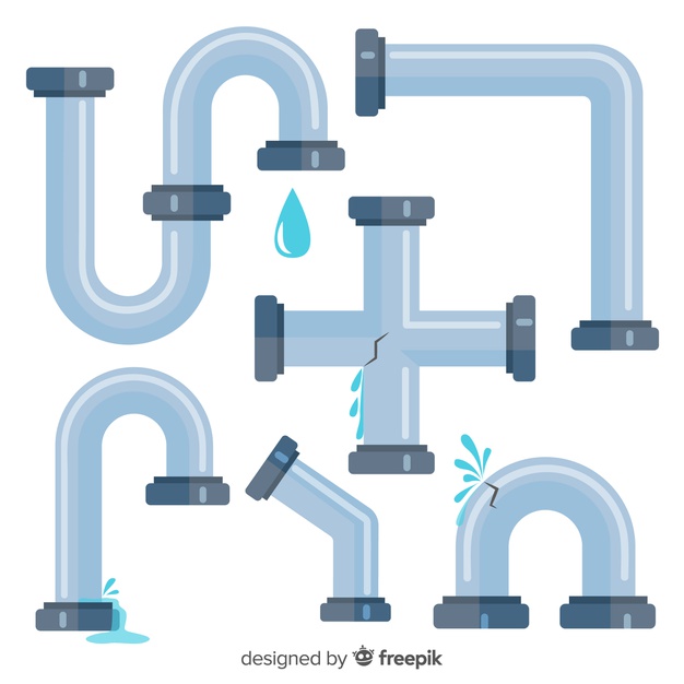 626x626 Flat Design Water Pipes Collection Vector Free Download