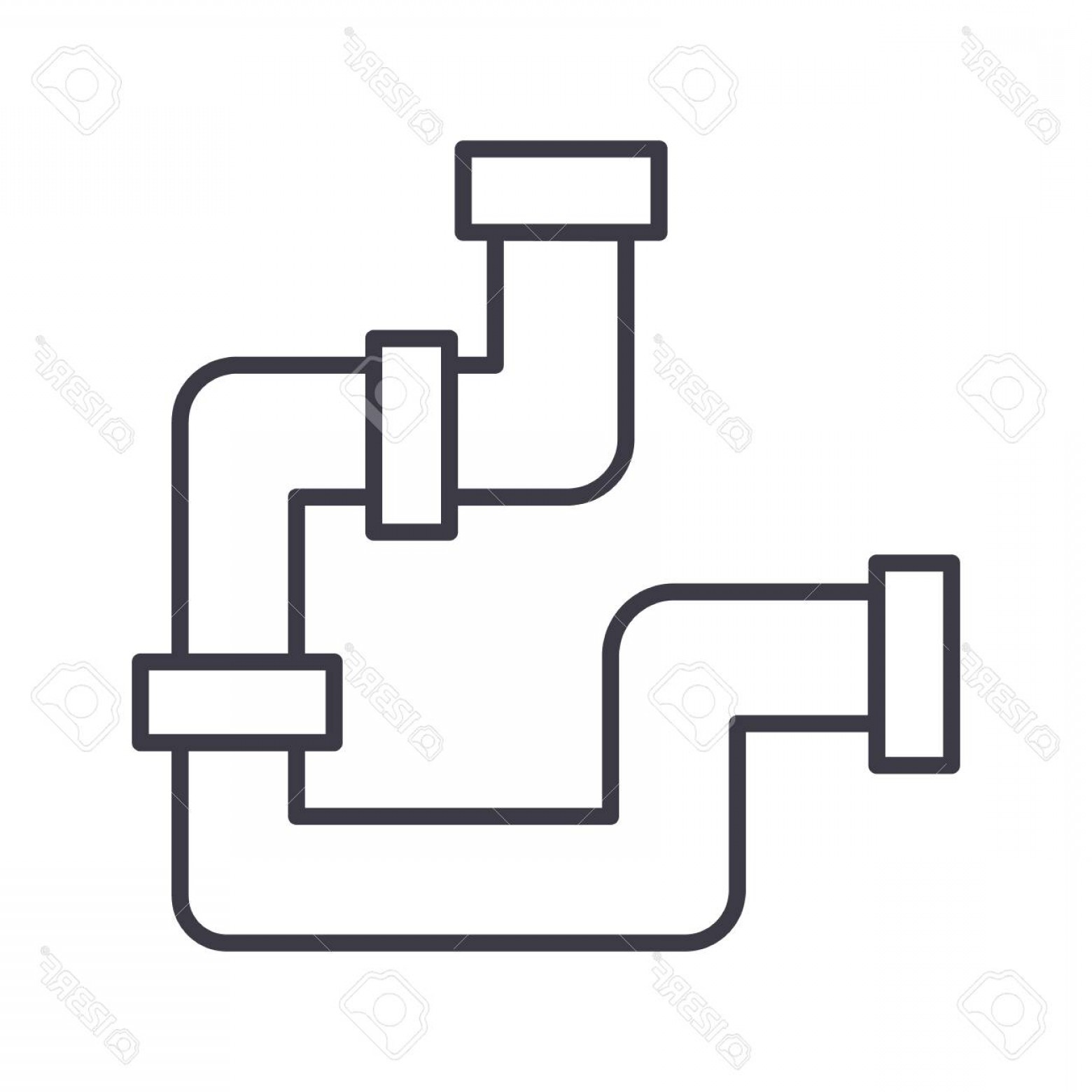 1560x1560 Photostock Vector Plumbing Pipes Vector Line Icon Sign