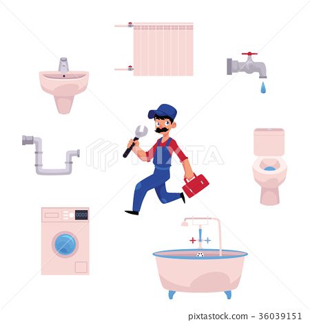 450x468 Vector Plumber Man, Plumbing Tools