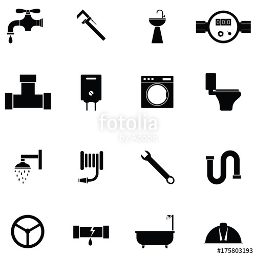 500x500 Plumbing Icon Set Stock Image And Royalty Free Vector