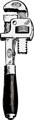 141x500 Pipe Wrench Vector Drawing