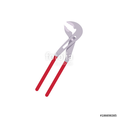 500x500 Vector Flat Monkey Plumbing Or Mechanic Adjustable Pipe Wrench