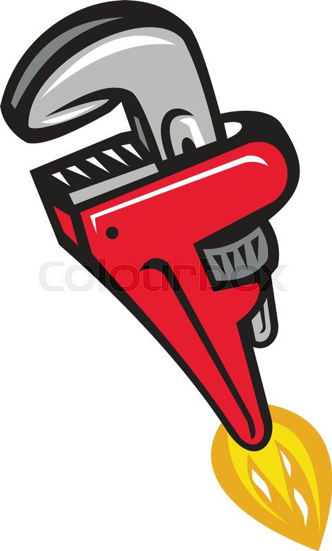 482x800 Illustration Of A Pipe Wrench Rocket Stock Vector Colourbox