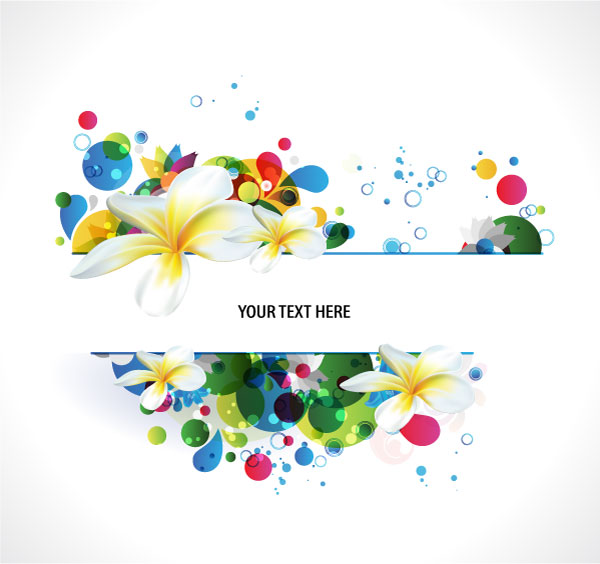 600x564 Abstract Colorful Background With Plumeria Vector Illustration