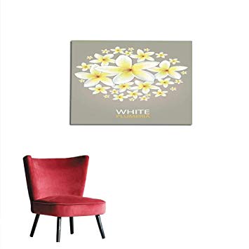 355x355 Home Decor Wall Plumeria Vector Polygon Mural