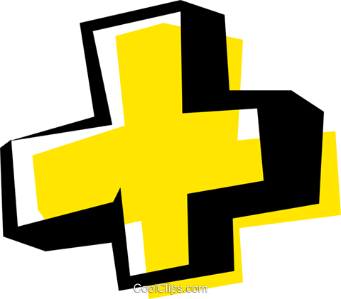 480x421 Plus Sign Royalty Free Vector Clip Art Illustration