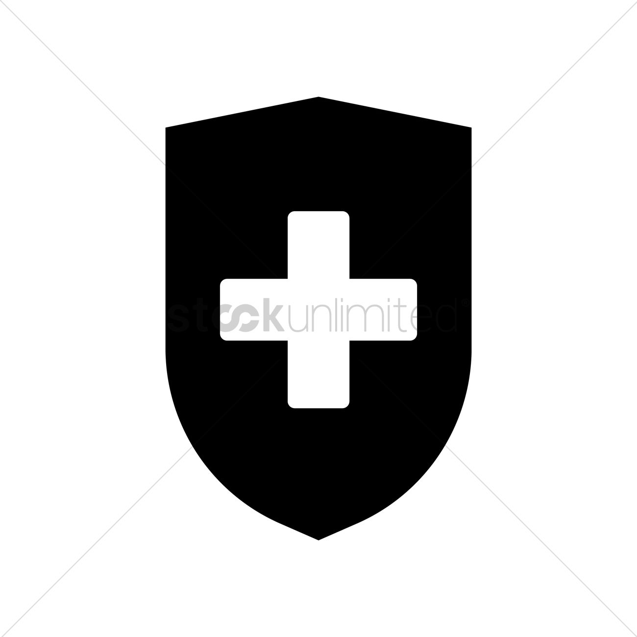 1300x1300 Shield With Plus Sign Vector Image