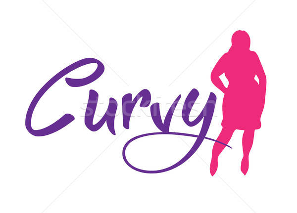 600x431 Logo Plus Size Woman Curvy Symbol Vector Illustration Vector