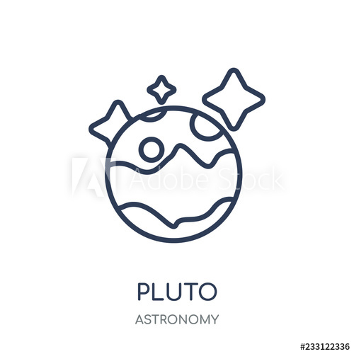 500x500 Pluto Icon Pluto Linear Symbol Design From Astronomy Collection