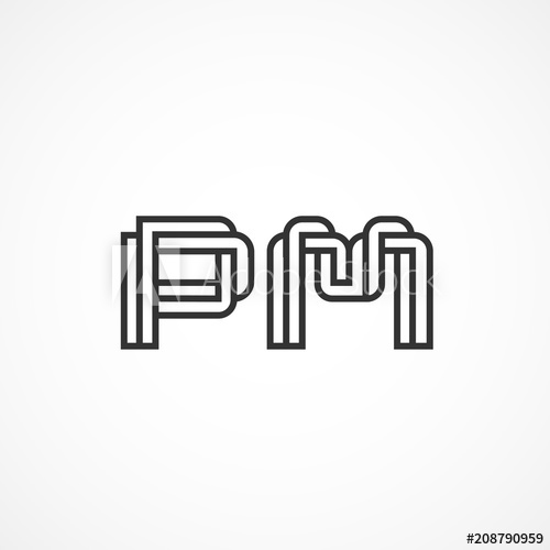 500x500 Initial Letter Pm Logo Vector Design