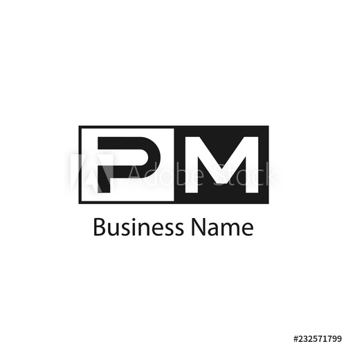500x500 Initial Letter Pm Logo Template Design