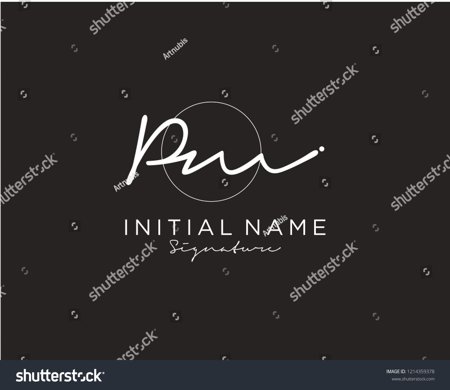 1500x1300 P M Signature Initial Logo Template Vector