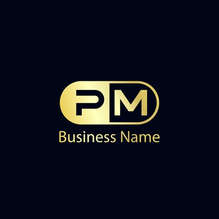 450x450 Initial Letter Pm Logo Template Design Royalty Free Vector Graphics
