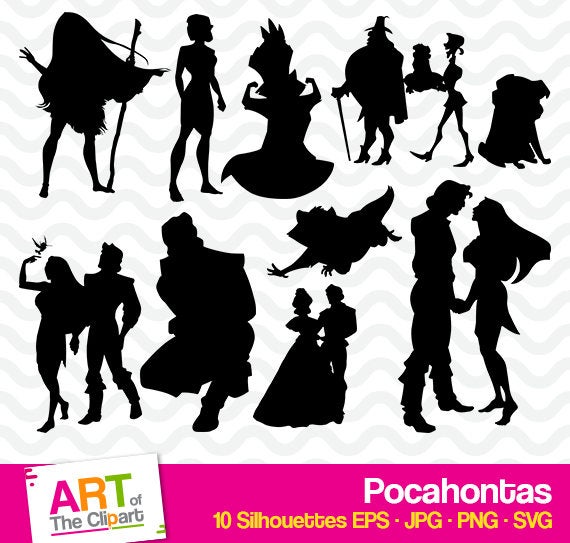 570x543 Pocahontas Silhouettes For Cricut And Cameo Disney Etsy