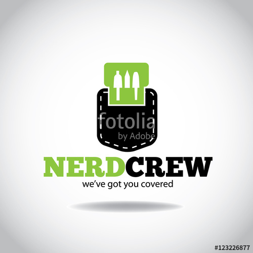 500x500 Nerd Pocket Protector Icon Design Vector Stock Image