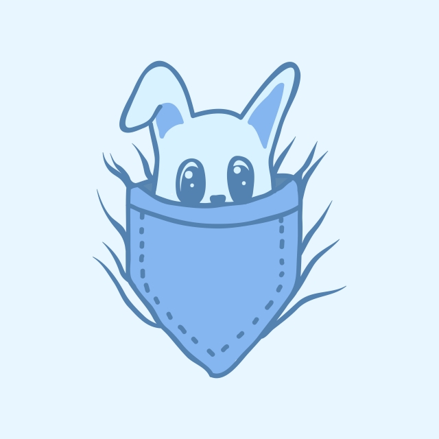 640x640 Bunny Pants Pocket Vector Illustration, Animal, Background