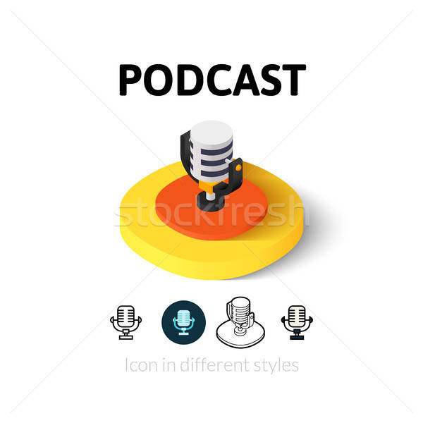 600x600 Podcast Icon In Different Style Vector Illustration Sidmay