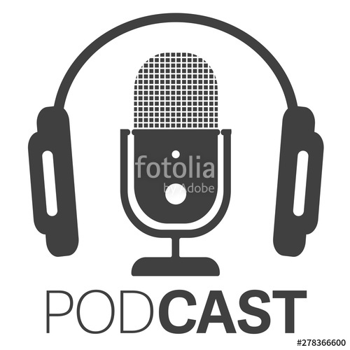500x500 Simple Podcast Icon Or Logo With Headphones And Microphone Vector