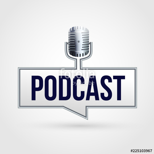 500x500 Podcast Logo Badge, Icon Vector Illustration Isolated On White